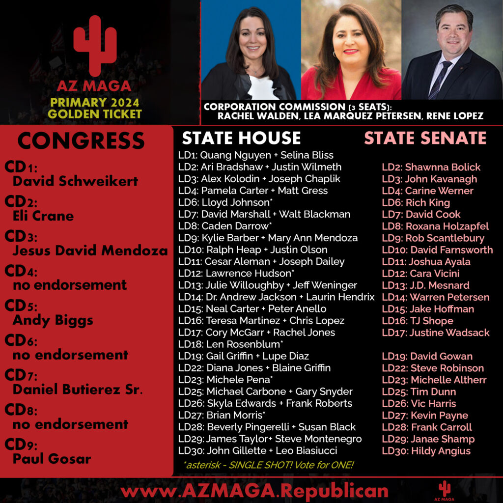 AZMAGA AZ MAGA 2024 Primary Endorsements Graphic